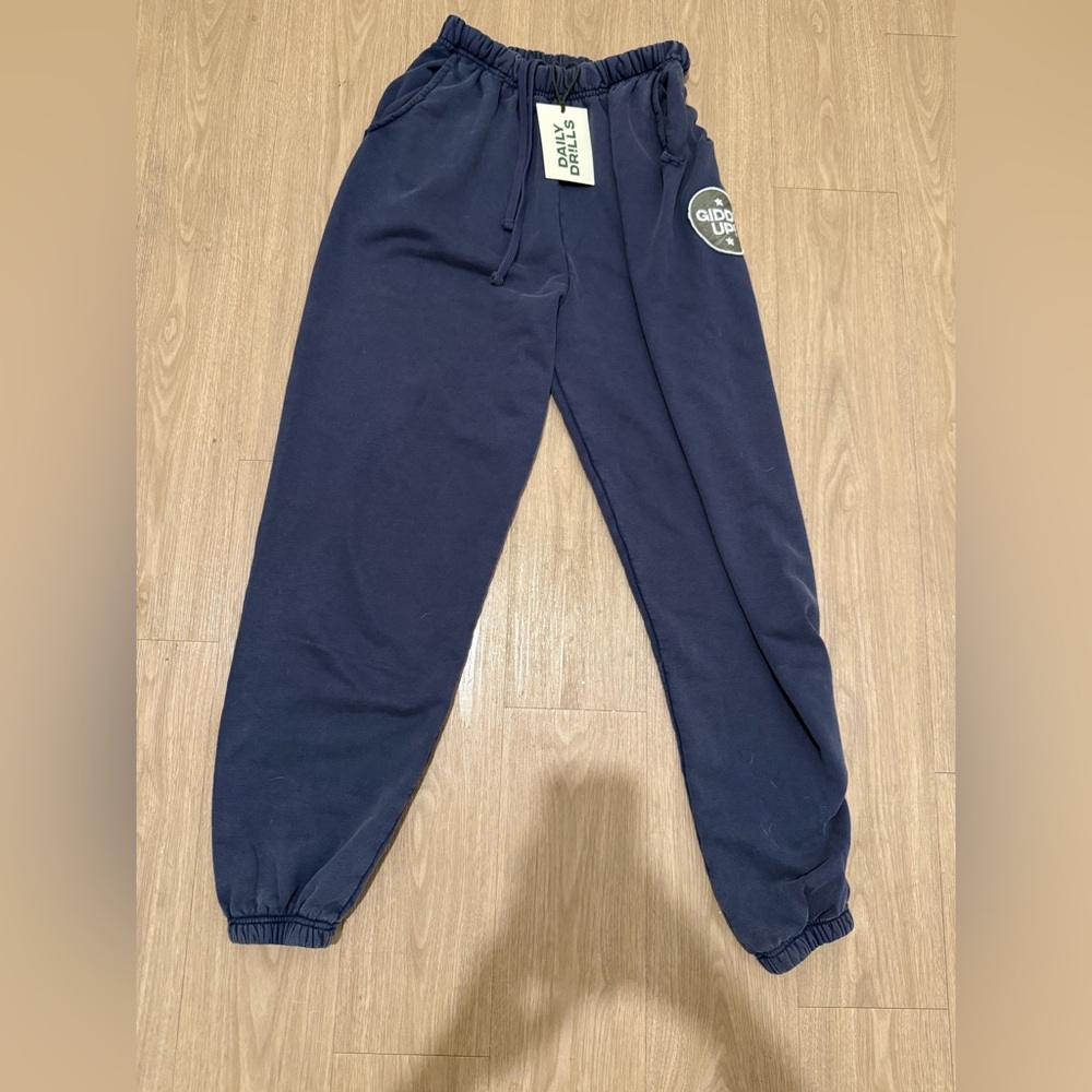 Daily Drills Xsmall/Small Blue Austin Pop Up Limited Edition Patched Joggers. 💙